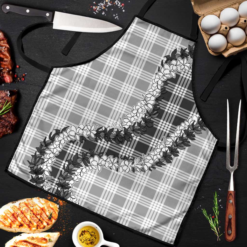 Gray Hawaii Palaka Apron Hawaiian Honohono Lei
