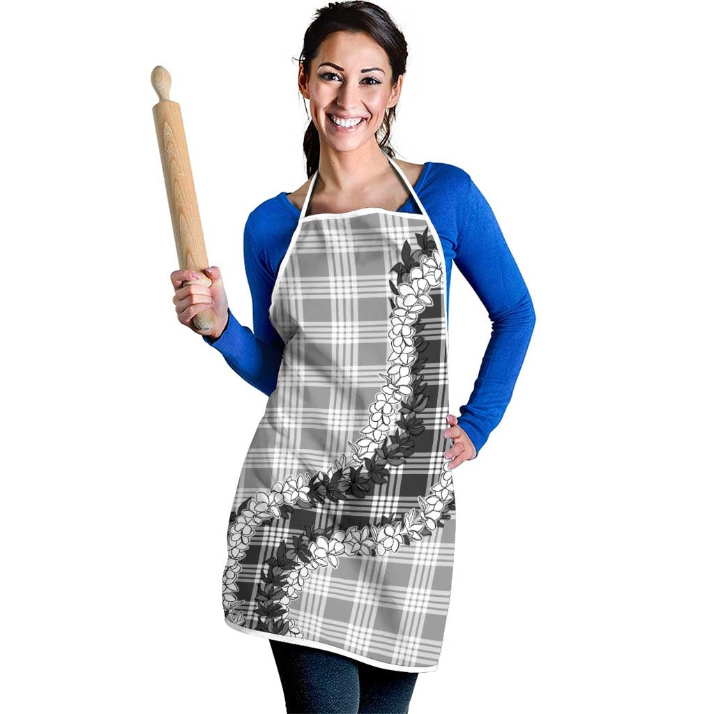 Gray Hawaii Palaka Apron Hawaiian Honohono Lei