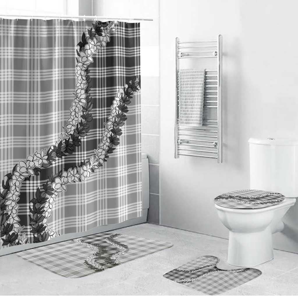 Gray Hawaii Palaka Bathroom Set Hawaiian Honohono Lei