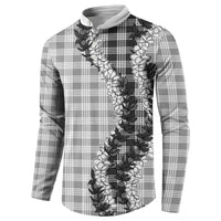 Gray Hawaii Palaka Button Sweatshirt Hawaiian Honohono Lei