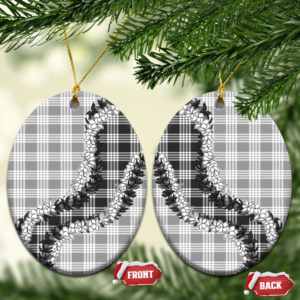 Gray Hawaii Palaka Ceramic Ornament Hawaiian Honohono Lei LT05 Oval Gray - Polynesian Pride