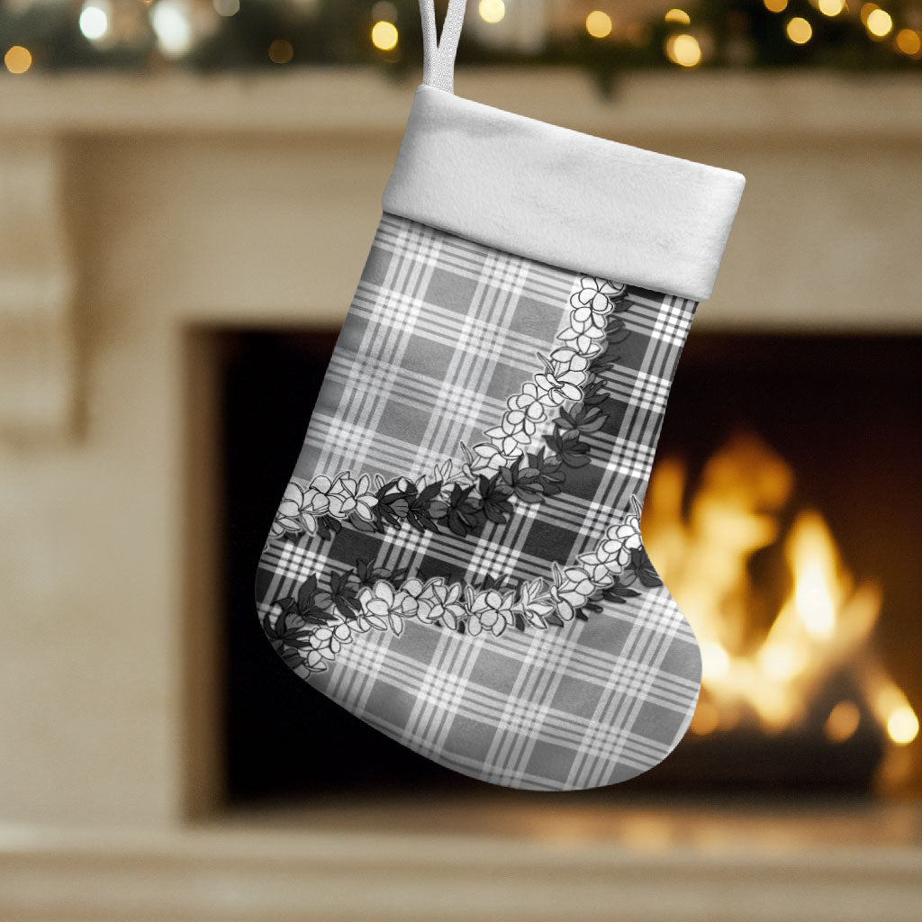 Gray Hawaii Palaka Christmas Stocking Hawaiian Honohono Lei LT05 Set of 2 Gray - Polynesian Pride