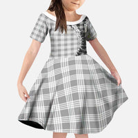 Gray Hawaii Palaka Family Matching Mermaid Dress and Hawaiian Shirt Hawaiian Honohono Lei LT05 Daughter's Dress Gray - Polynesian Pride