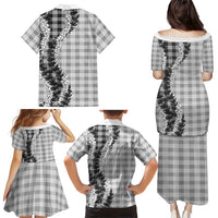 Gray Hawaii Palaka Family Matching Puletasi and Hawaiian Shirt Hawaiian Honohono Lei LT05 - Polynesian Pride