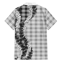 Gray Hawaii Palaka Family Matching Short Sleeve Bodycon Dress and Hawaiian Shirt Hawaiian Honohono Lei LT05 - Polynesian Pride