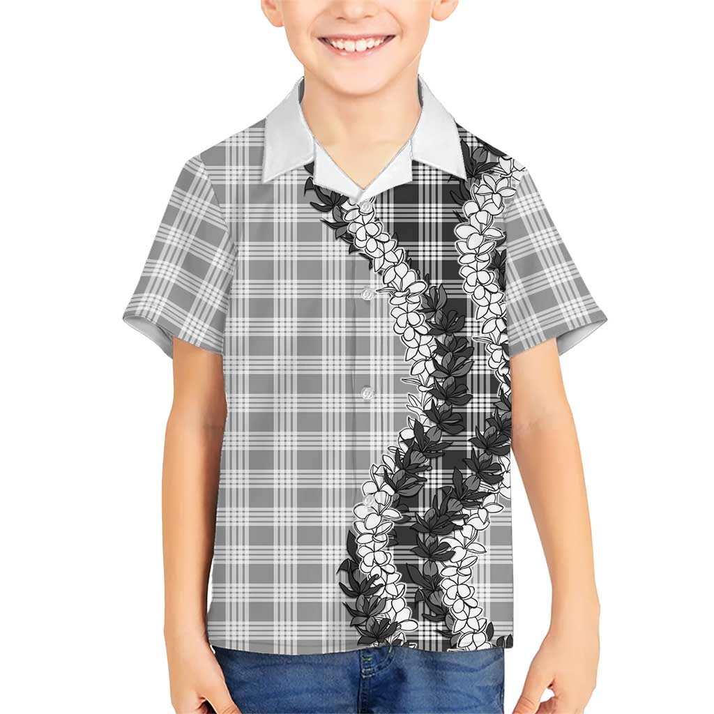 Gray Hawaii Palaka Family Matching Short Sleeve Bodycon Dress and Hawaiian Shirt Hawaiian Honohono Lei LT05 Son's Shirt Gray - Polynesian Pride