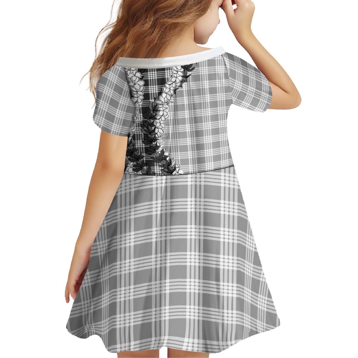 Gray Hawaii Palaka Kid Short Sleeve Dress Hawaiian Honohono Lei