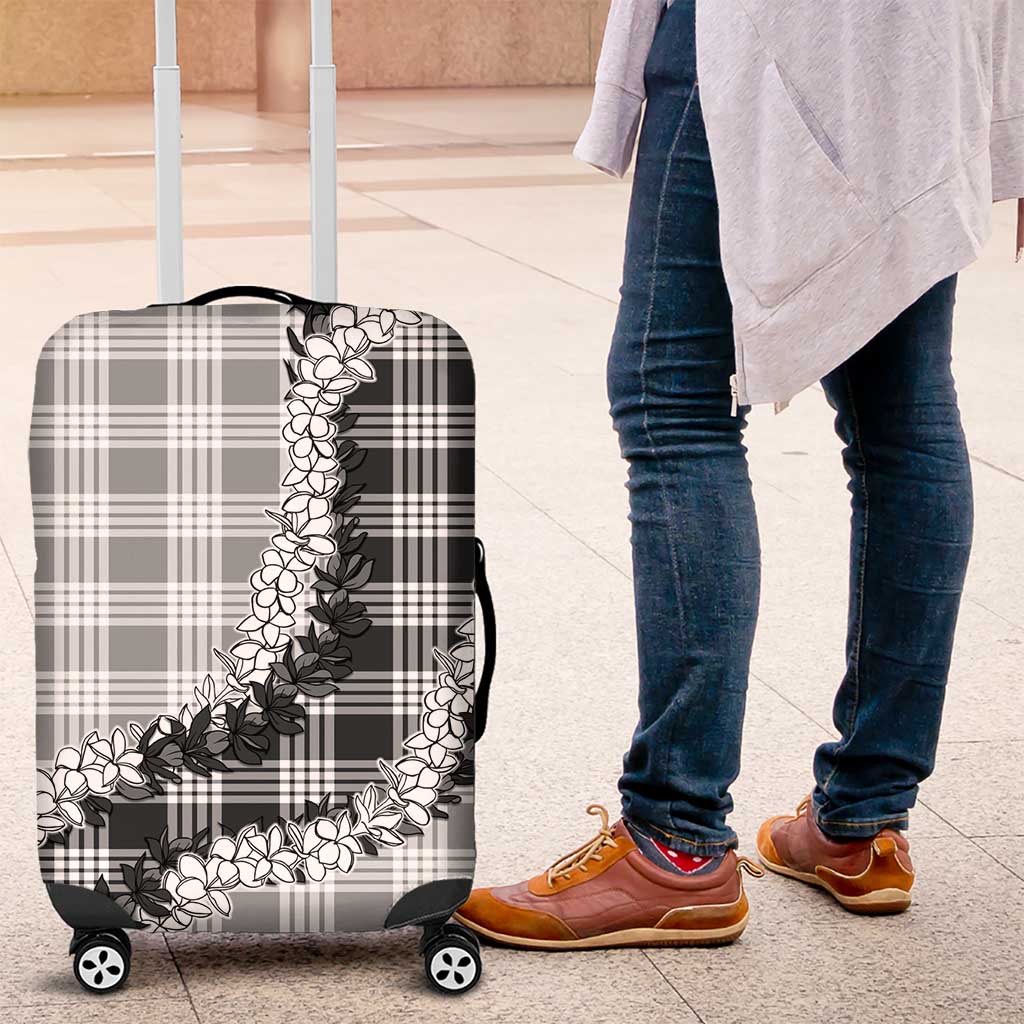 Gray Hawaii Palaka Luggage Cover Hawaiian Honohono Lei