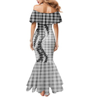 Gray Hawaii Palaka Mermaid Dress Hawaiian Honohono Lei