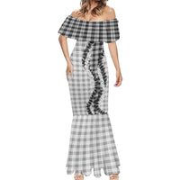 Gray Hawaii Palaka Mermaid Dress Hawaiian Honohono Lei