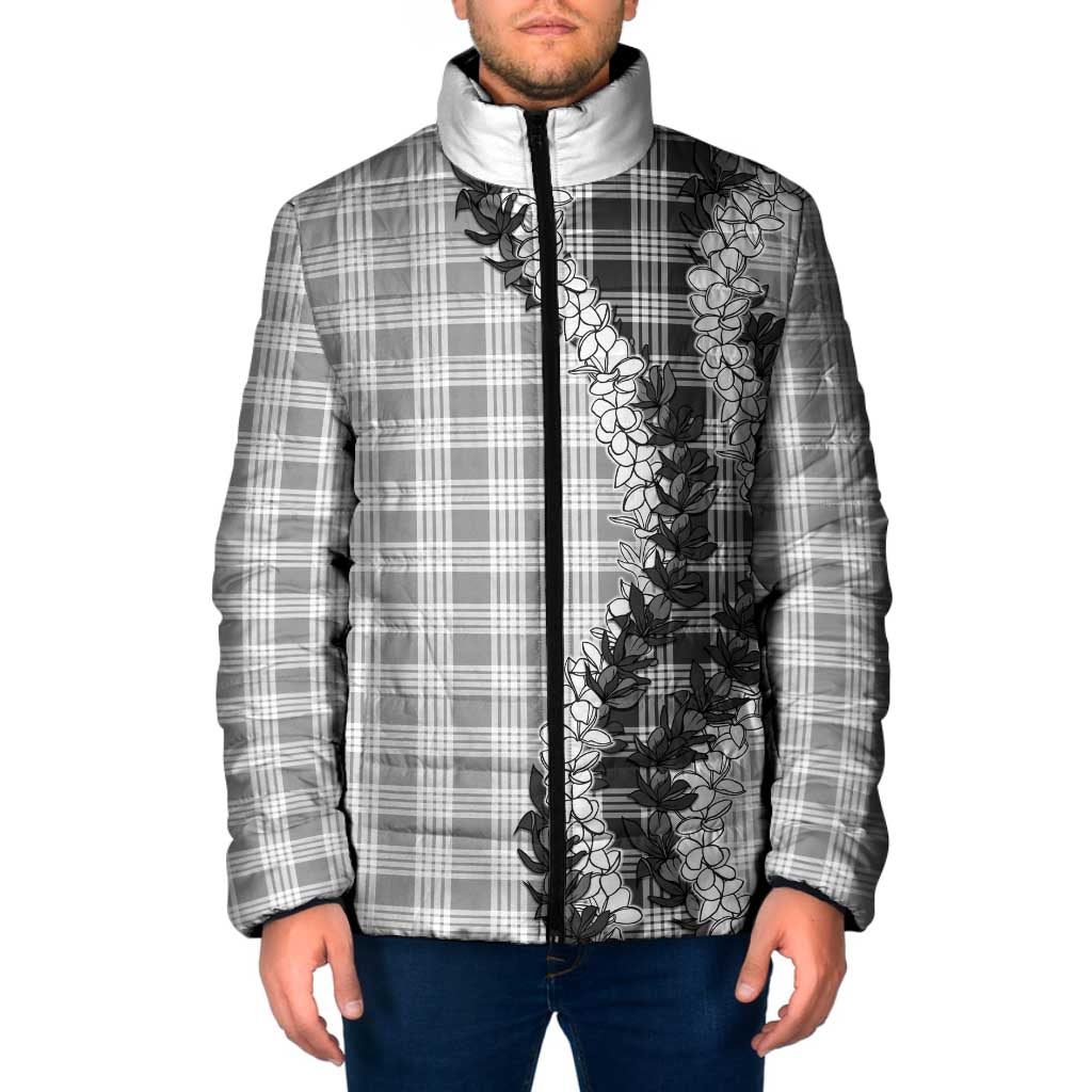 Gray Hawaii Palaka Padded Jacket Hawaiian Honohono Lei