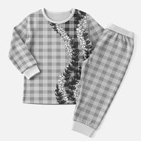 Gray Hawaii Palaka Pajama Set Hawaiian Honohono Lei