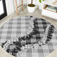 Gray Hawaii Palaka Round Carpet Hawaiian Honohono Lei