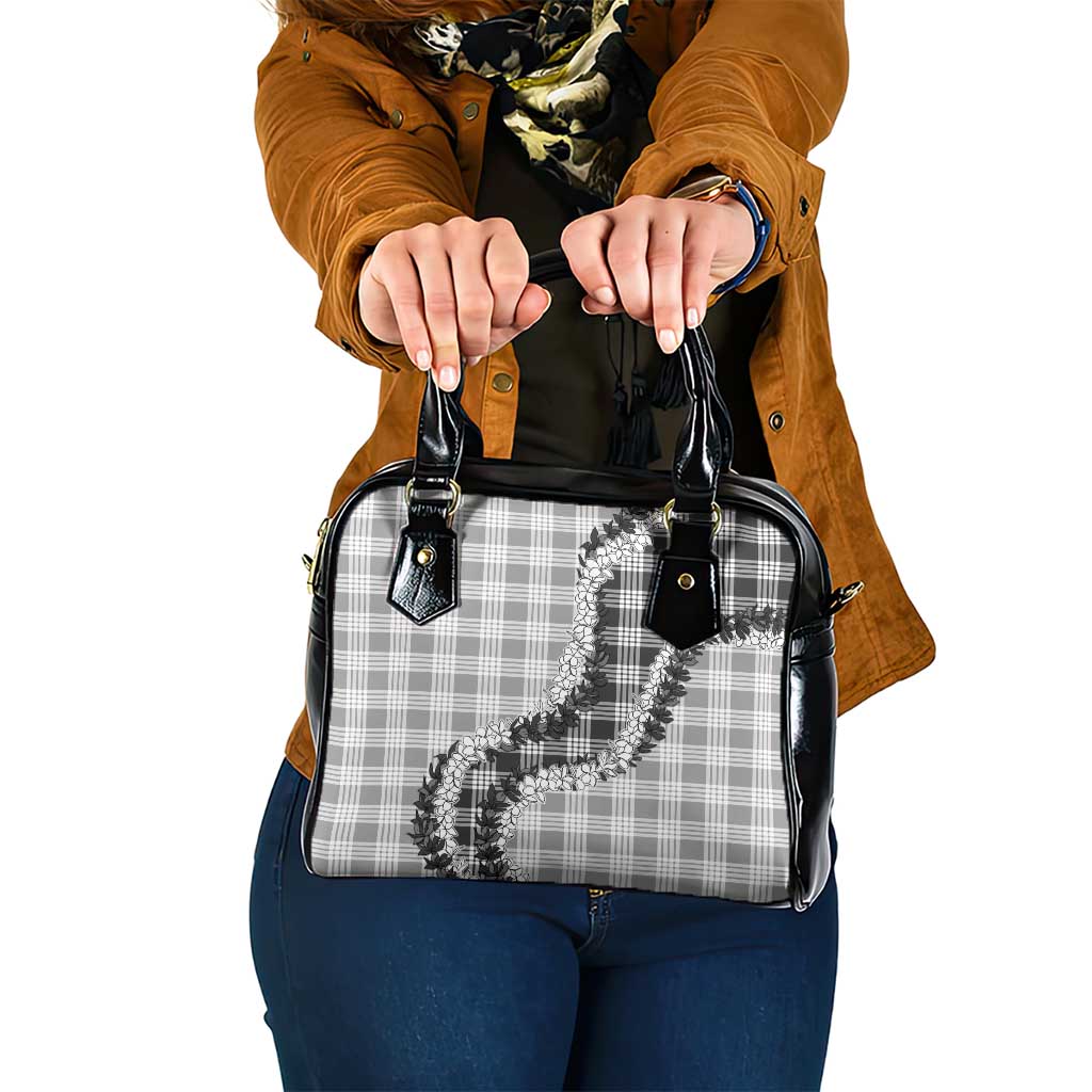 Gray Hawaii Palaka Shoulder Handbag Hawaiian Honohono Lei