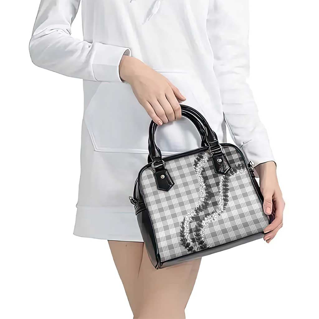 Gray Hawaii Palaka Shoulder Handbag Hawaiian Honohono Lei