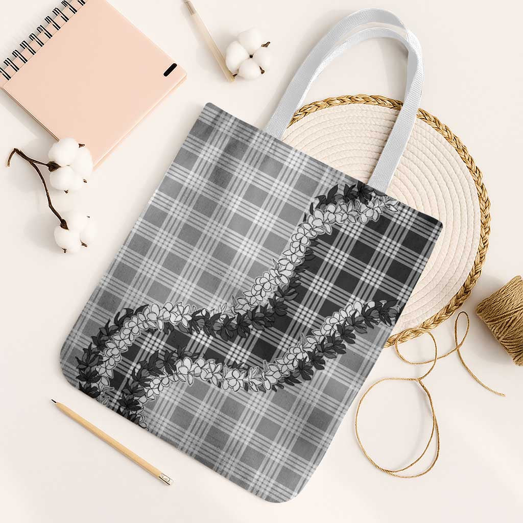 Gray Hawaii Palaka Tote Bag Hawaiian Honohono Lei