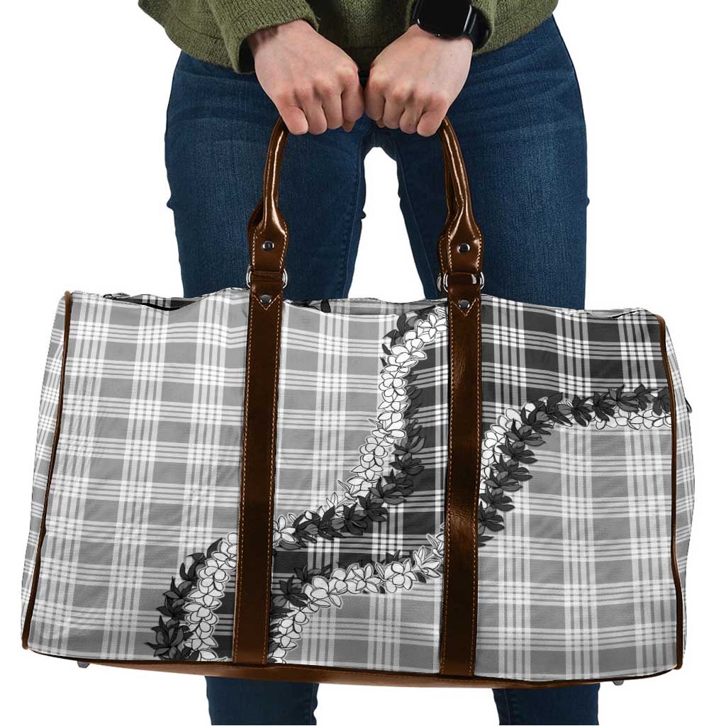 Gray Hawaii Palaka Travel Bag Hawaiian Honohono Lei