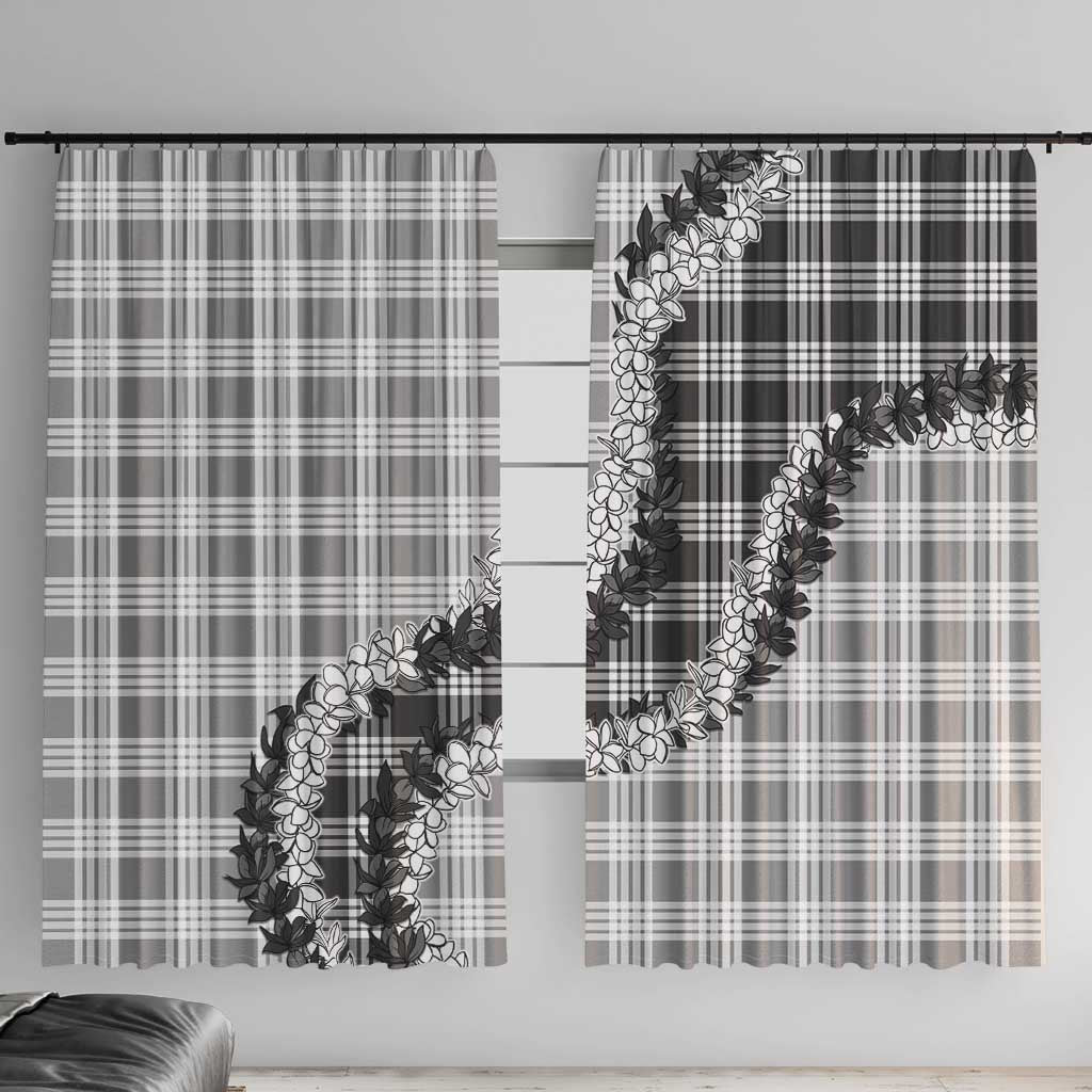 Gray Hawaii Palaka Window Curtain Hawaiian Honohono Lei