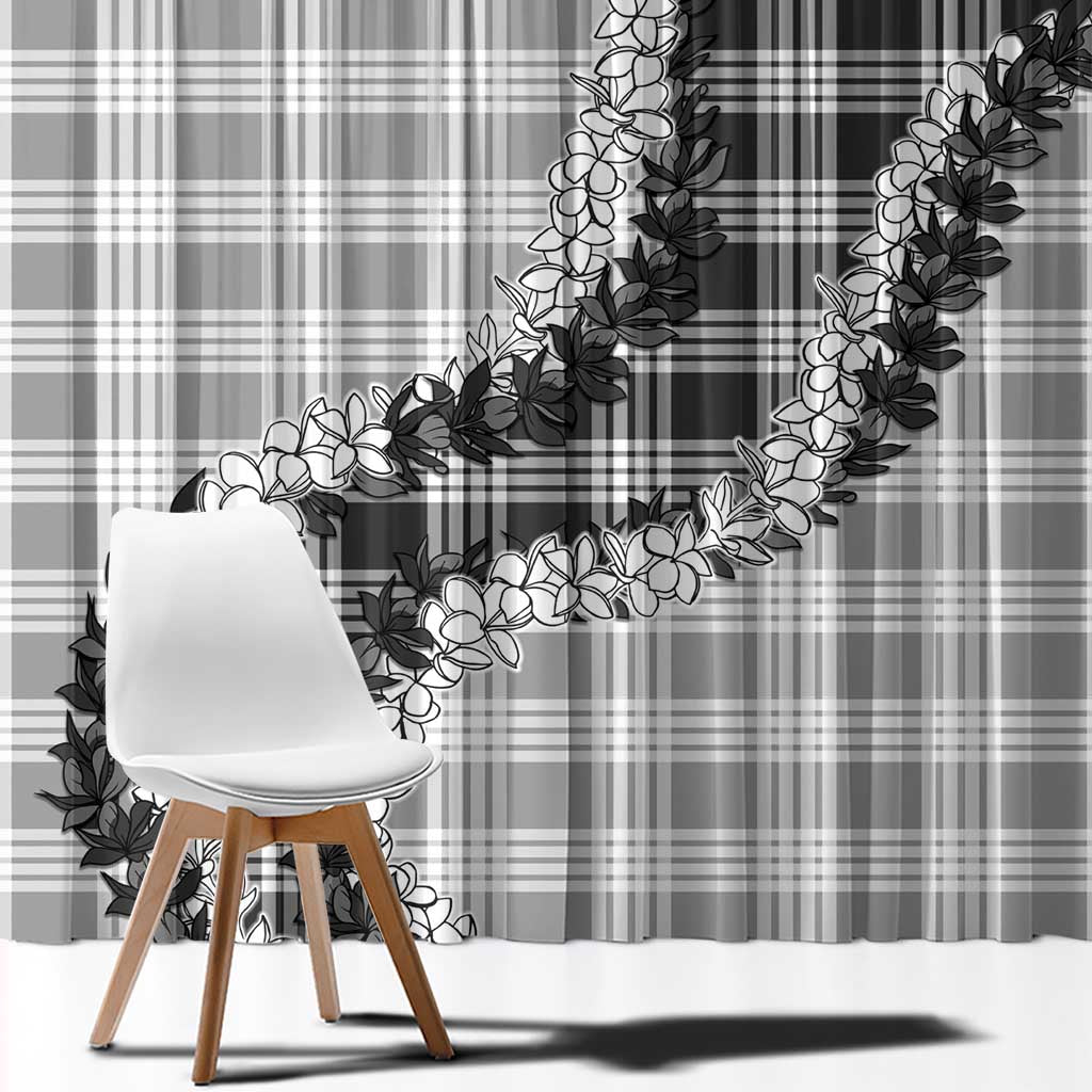 Gray Hawaii Palaka Window Curtain Hawaiian Honohono Lei