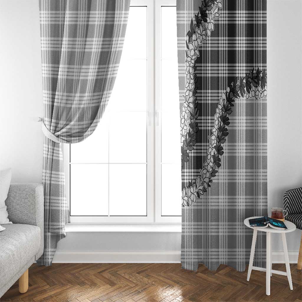 Gray Hawaii Palaka Window Curtain Hawaiian Honohono Lei