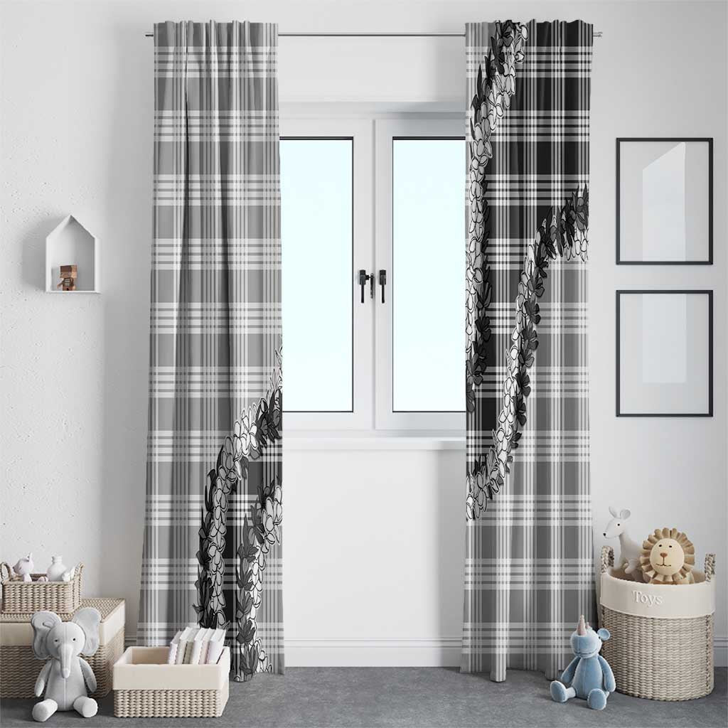 Gray Hawaii Palaka Window Curtain Hawaiian Honohono Lei
