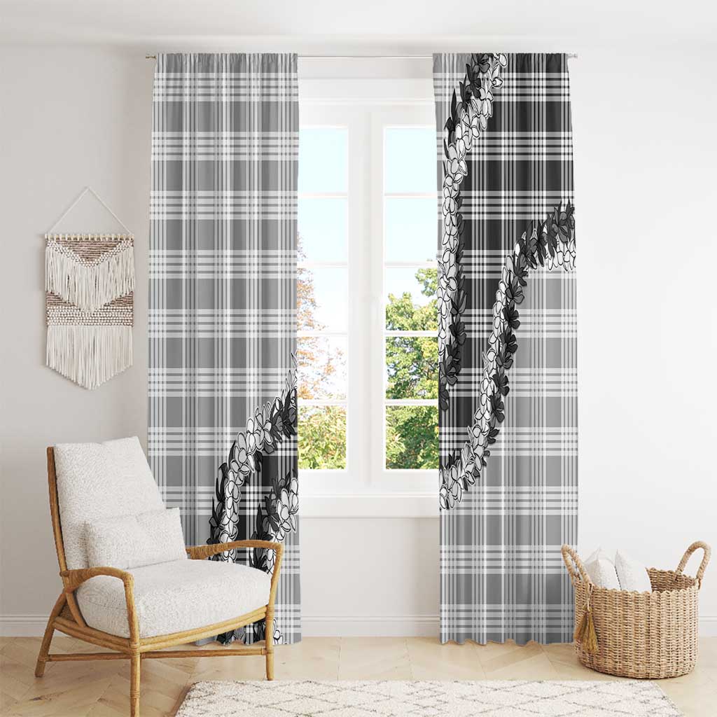 Gray Hawaii Palaka Window Curtain Hawaiian Honohono Lei