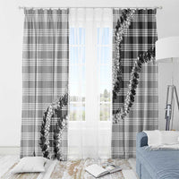 Gray Hawaii Palaka Window Curtain Hawaiian Honohono Lei