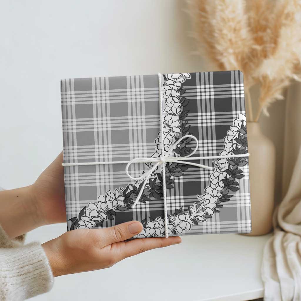 Gray Hawaii Palaka Wrapping Paper Hawaiian Honohono Lei
