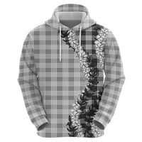 Gray Hawaii Palaka Zip Hoodie Hawaiian Honohono Lei