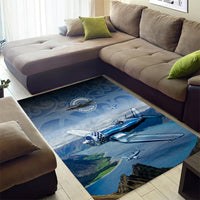 New Zealand Wanaka Air Show Area Rug With Maori Pattern