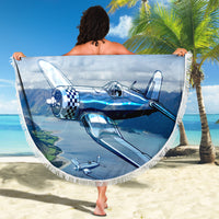 New Zealand Wanaka Air Show Beach Blanket With Maori Pattern