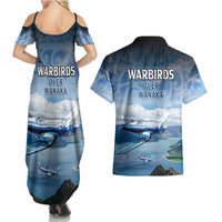 New Zealand Wanaka Air Show Couples Matching Summer Maxi Dress and Hawaiian Shirt With Maori Pattern