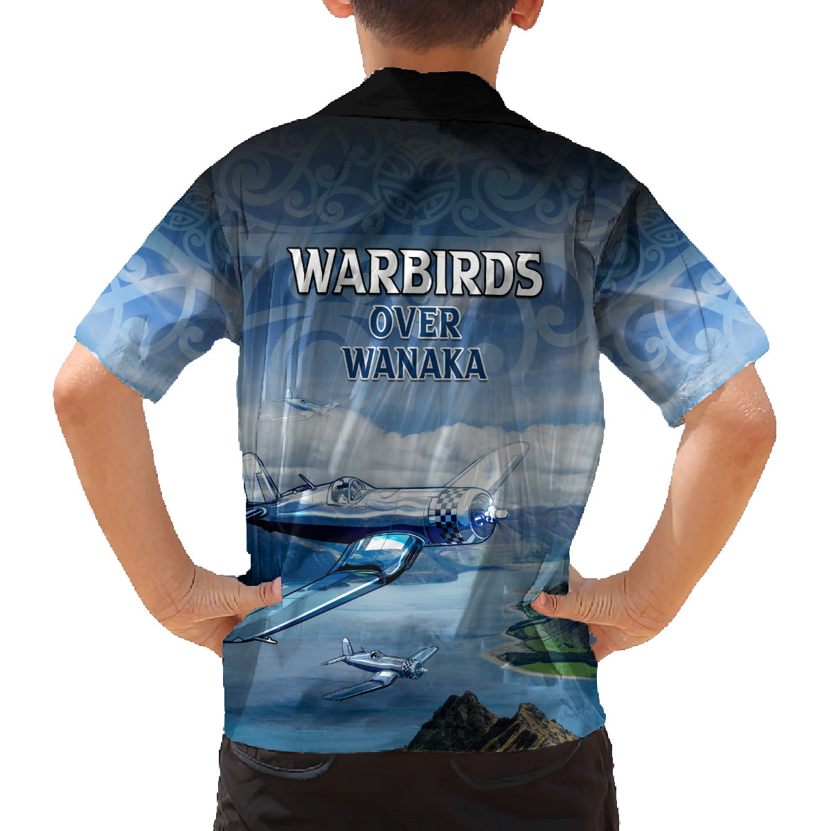 New Zealand Wanaka Air Show Family Matching Puletasi and Hawaiian Shirt With Maori Pattern LT05 - Polynesian Pride