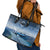 New Zealand Wanaka Air Show Leather Tote Bag With Maori Pattern