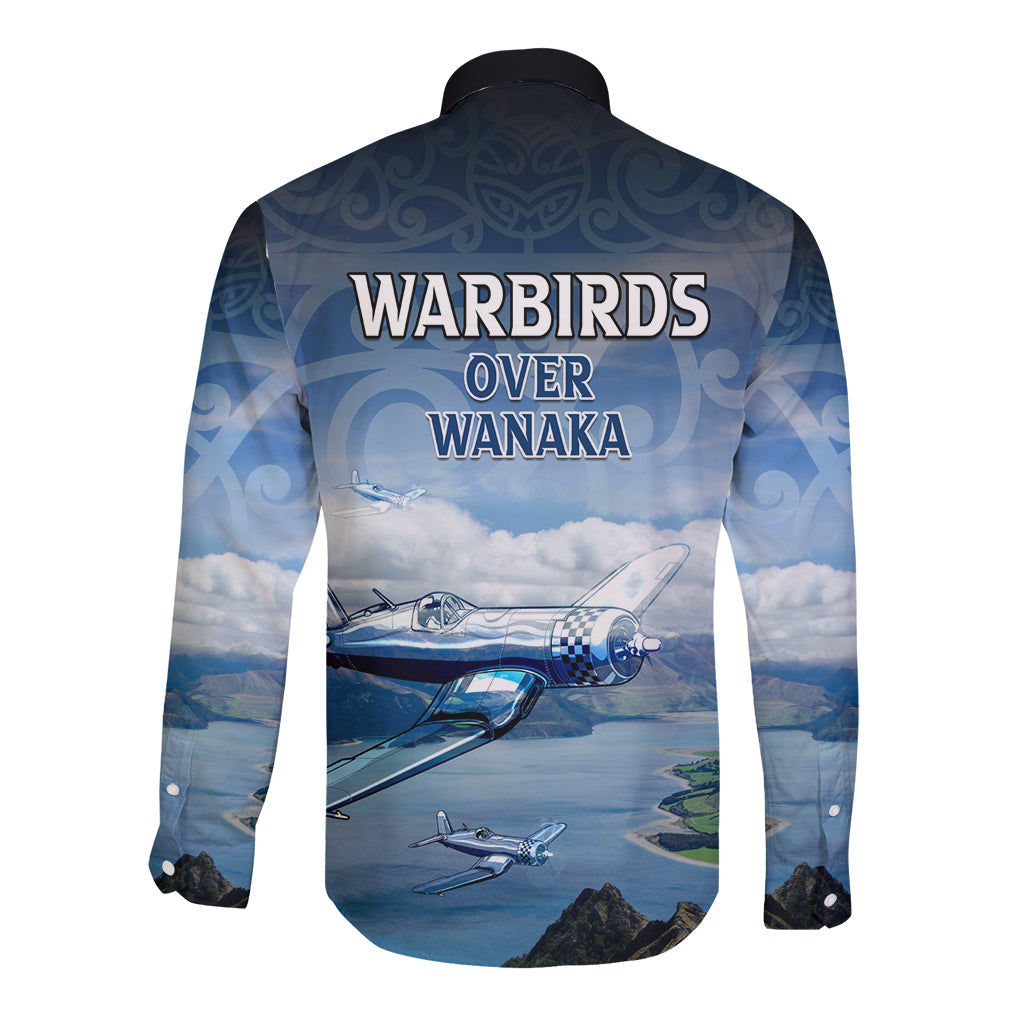 New Zealand Wanaka Air Show Long Sleeve Button Shirt With Maori Pattern