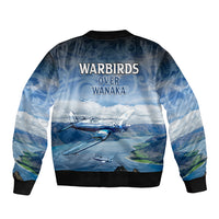 New Zealand Wanaka Air Show Sleeve Zip Bomber Jacket With Maori Pattern