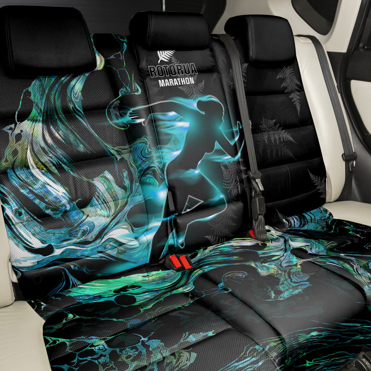 New Zealand Marathon Back Car Seat Cover Silver Fern Paua Shell Simple Style LT05