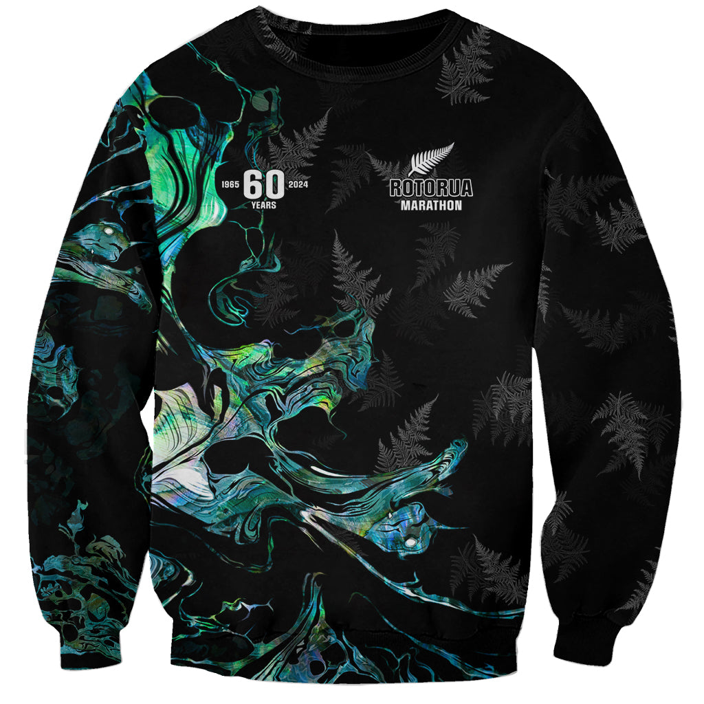 New Zealand Marathon Sweatshirt Silver Fern Paua Shell Simple Style