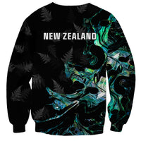 New Zealand Marathon Sweatshirt Silver Fern Paua Shell Simple Style
