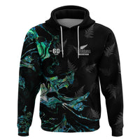 New Zealand Marathon Zip Hoodie Silver Fern Paua Shell Simple Style