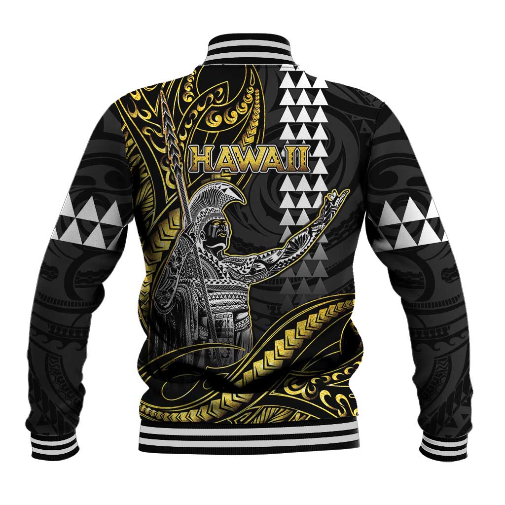Hawaii King Kamehameha The Great Baseball Jacket Gold Tribal Tattoo