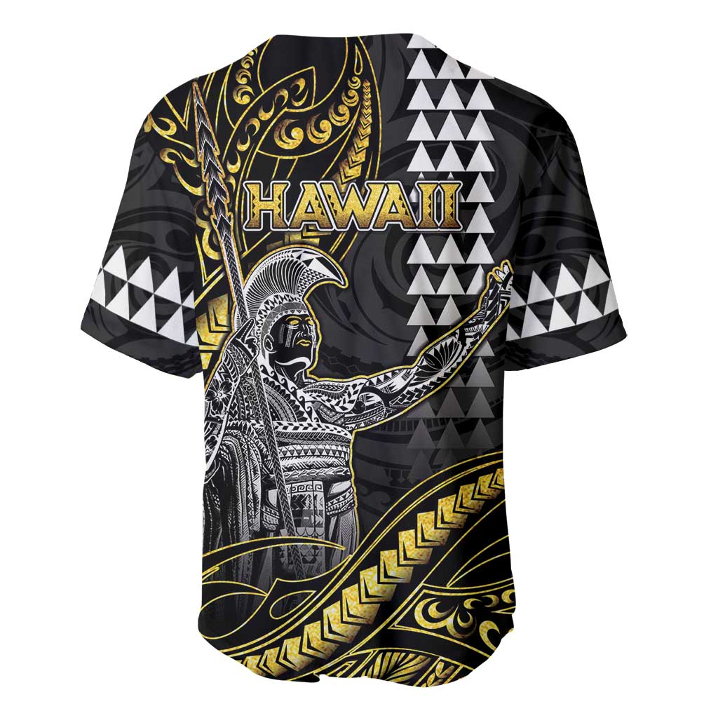 Hawaii King Kamehameha The Great Baseball Jersey Gold Tribal Tattoo