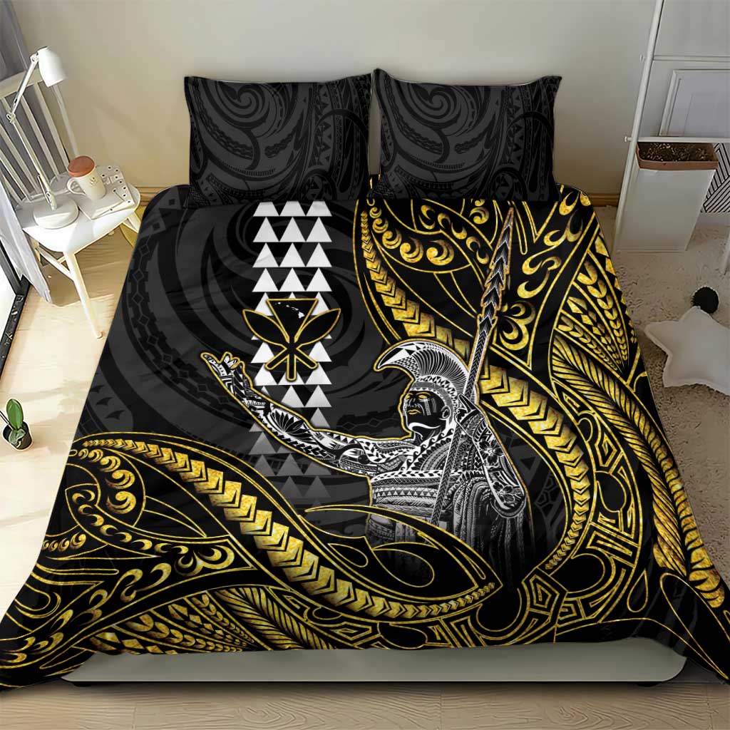 Hawaii King Kamehameha The Great Bedding Set Gold Tribal Tattoo