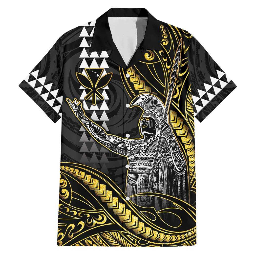 Hawaii King Kamehameha The Great Family Matching Mermaid Dress and Hawaiian Shirt Gold Tribal Tattoo