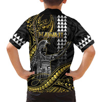 Hawaii King Kamehameha The Great Hawaiian Shirt Gold Tribal Tattoo