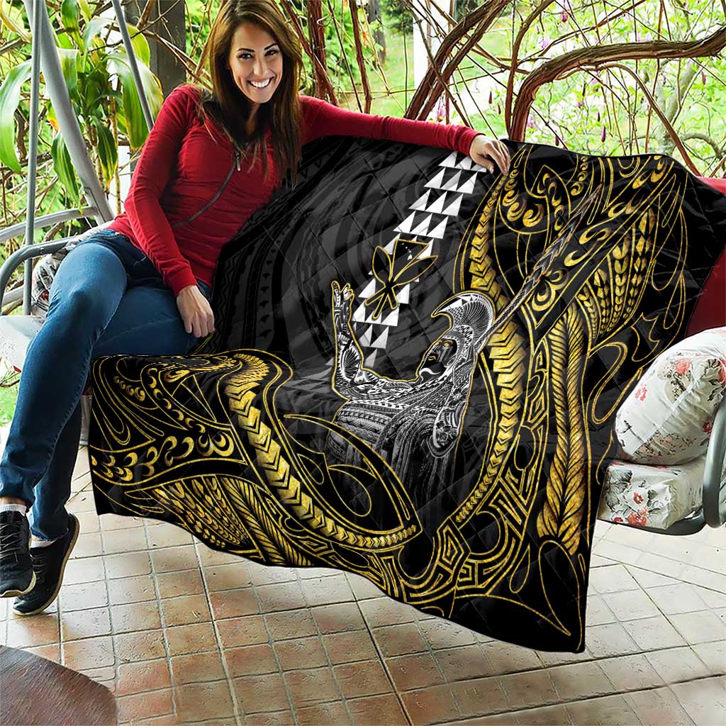 Hawaii King Kamehameha The Great Quilt Gold Tribal Tattoo