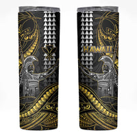 Hawaii King Kamehameha The Great Skinny Tumbler Gold Tribal Tattoo