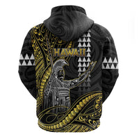 Hawaii King Kamehameha The Great Zip Hoodie Gold Tribal Tattoo