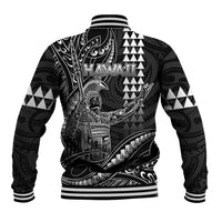 Hawaii King Kamehameha The Great Baseball Jacket Black Tribal Tattoo