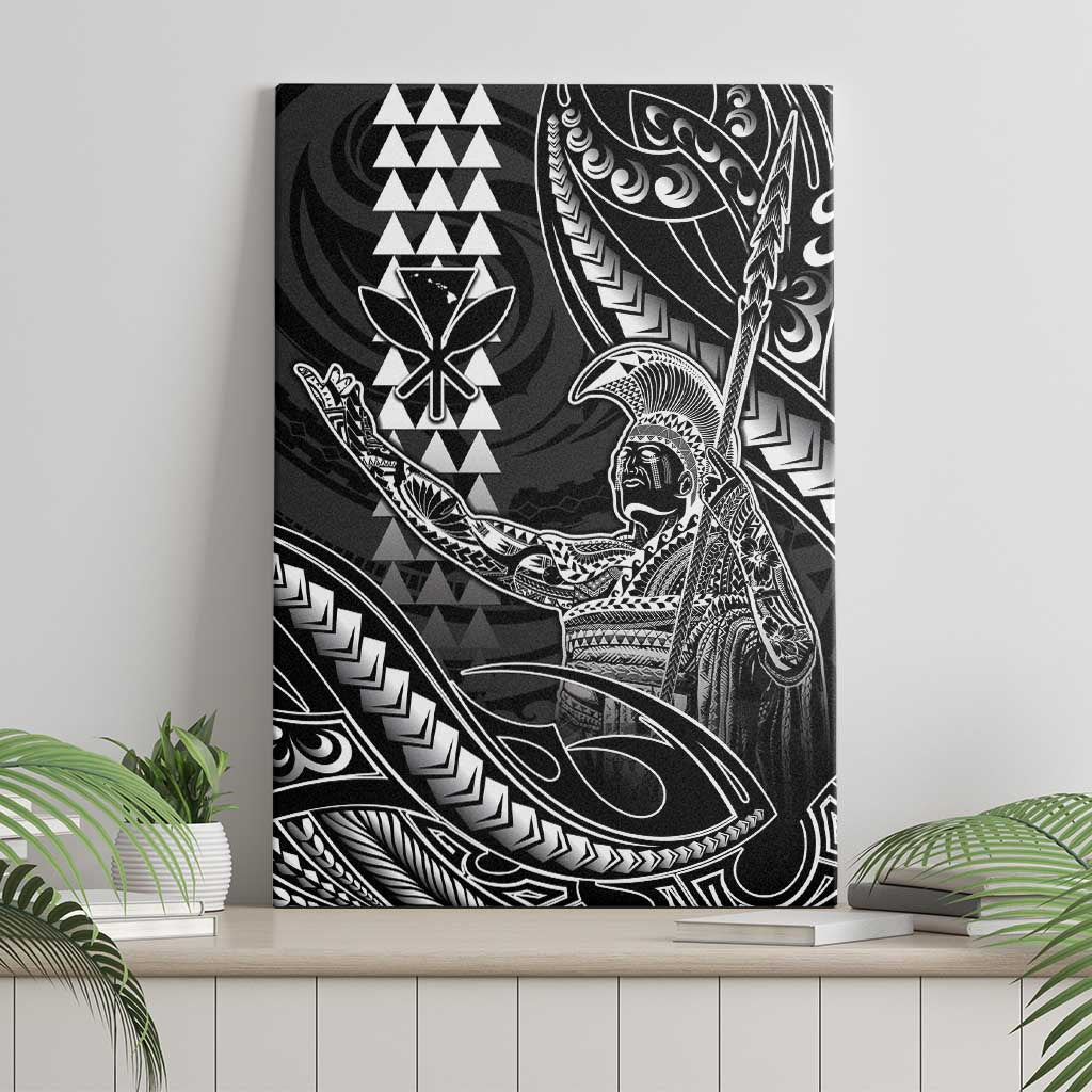 Hawaii King Kamehameha The Great Canvas Wall Art Black Tribal Tattoo